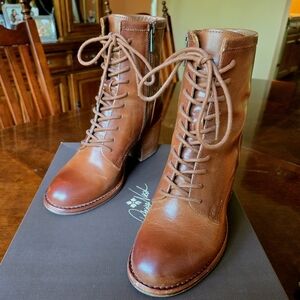 Patricia Nash Sicily Lace Up Boots, Brown, Size 7.5